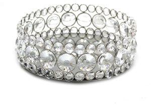 Crystal Glass Round Mirror Tray