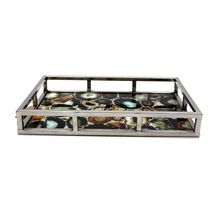 Glass Stainless Steel handmade decorative tray