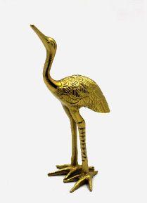 Gold Plated Aluminium Crane Sculpture