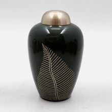 Green Coated Brass Metal Adult Cremation Urns