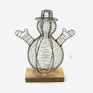 Nickel Iron Wire Snow man Sculptures