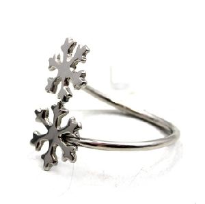 Nickel Plated Brass Snowflake Metal Napkin Ring