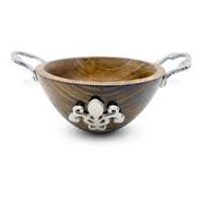 Wooden Round Bowls with Handles