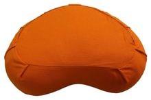 Saffron color and custom embroidered Meditation Crescent Cushion