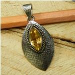 Citrine Handmade Pendant Sterling Silver Jewelry