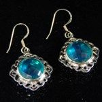 Doublet Quartz 925 Sterling Silver Earring Jewelry