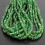 Emerald Rondelle Faceted Gemstone Beads