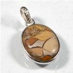 Handmade Brecciated Mookaite 925 Silver Pendant