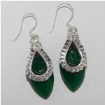 Handmade Earring Green Onyx 925 Sterling Silver