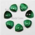 Natural Malachite Trillion Shape Flatback Cabochon