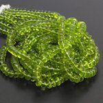 Natural Peridot Smooth Rondelle Gemstone Beads