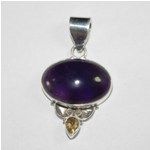 Silver 925 Amethyst Citrine Handmade Pendant