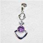 Silver 925 Amethyst Gemstone Pendant Jewelry