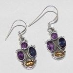 Silver 925 Sterling Multi Gemstone Earring Jewelry