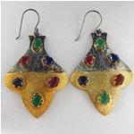 Silver 925 With 18k Gold Polished Corundum Earring