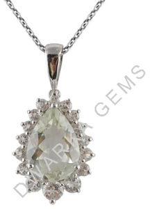 925 sterling silver pendants green amethyst gemstone pendant