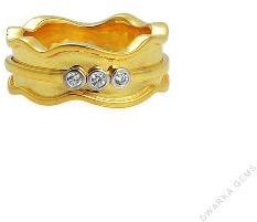 Gold plated white CZ 925 sterling silver ring