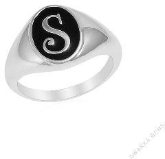 S alphabet 925 sterling silver ring