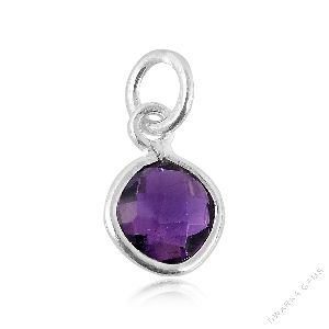 Natural gemstone pendants amethyst gemstone silver pendant