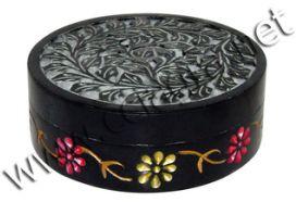 Black Soapstone Trinket Box