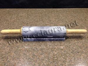 Grey Marble Rolling Pin with Wooden Handles