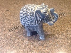 Grey Soapstone Elephant Sculptures