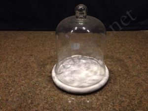 Marble pastry plate with Glass dome