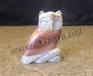 Natural Soapstone Wood Owl