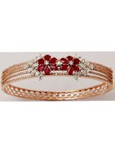 Ruby Half Bangle Gold