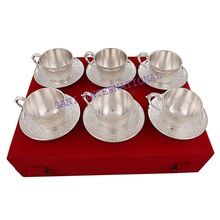 Brass Silver Plated Cups Tea set