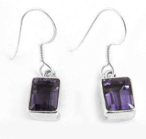 925 Silver Jewellery Charming Amethyst Gemstone Earrings