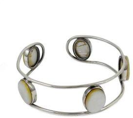 925 sterling silver fashion Jewellery Trendy Mother Of Pearl Gemstone Bangle