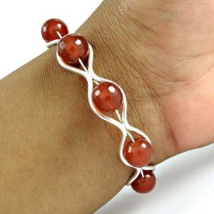 925 sterling silver gemstone Jewellery Trendy Carnelian Gemstone Bangle