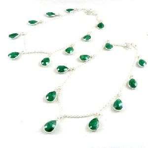 925 Sterling Silver Jewelry Ethnic Emerald Gemstone Anklets