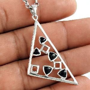 Best Quality 925 Sterling Silver Black Onyx Gemstone Pendant