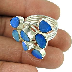 Dainty Opal Gemstone Ring 925 Sterling Silver Vintage Jewellery