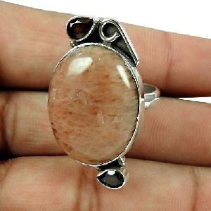 Fashion Dynestic Jasper, Garnet Gemstone Ring 925 Silver Jewellery