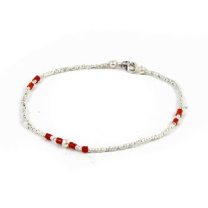 Great Creation!! 925 Sterling Silver Coral Beaded Bracelet