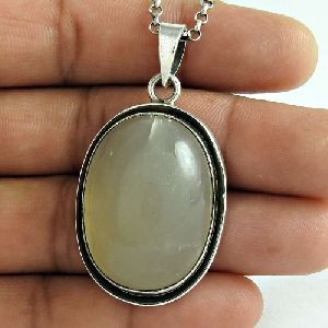 Hot Style 925 Sterling Silver Moon Stone Gemstone Pendant