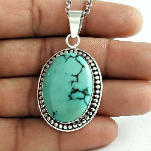 Lavender Dreams 925 Sterling Silver Turquoise Gemstone Pendant