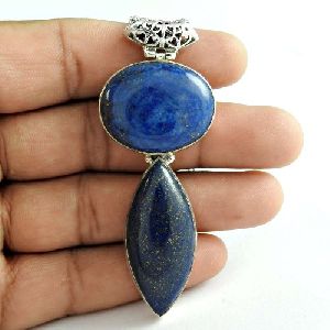 New Style Of 925 Sterling Silver Lapis Gemstone Pendant