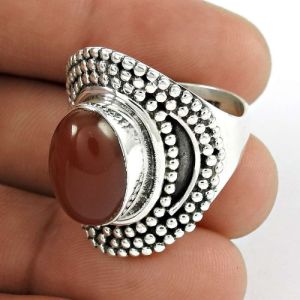 Shine ! 925 Sterling Silver Carnelian Ring