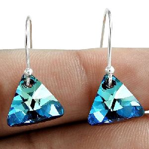 Swarovski Crystal Gemstone Earring 925 Sterling Silver Women Gift Jewelry