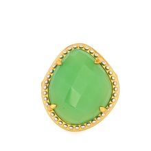 Chalcedony Gold Plated Silver Ring