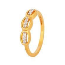 Diamond Gold Plated Silver Ring