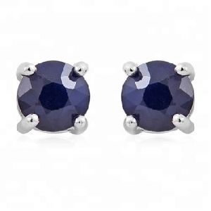 Rhodium Plated Silver Stud Earrings