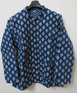 Cotton Reversible Coat Quilted Hand Block Print Jacket