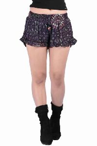 Rayon Mandala Women BeachWear Brown Shorts