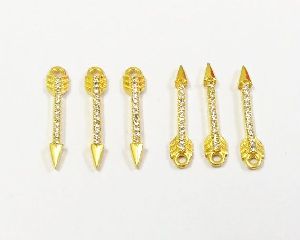 Trendy Arrow Shape Gold Plated 20mm Pave CZ Set Charm Pendant