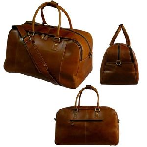 Leather Duffle Travel Bag